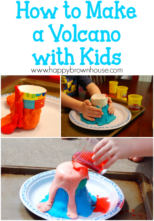 How to make an easy volcano with kids using common houehold ingredients. 