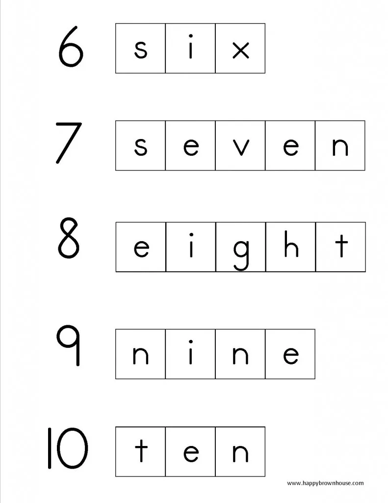 Letter Tile Spelling Mats (Number Words)