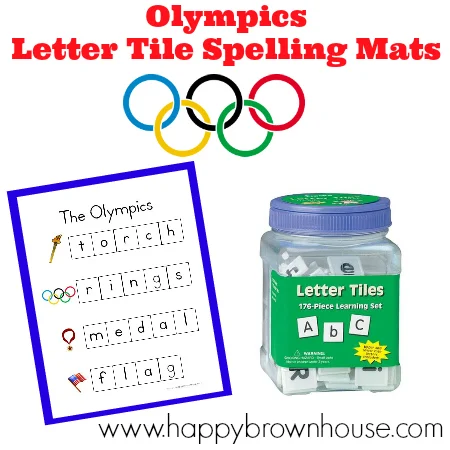 Olympics Letter Tiles Spelling Mats
