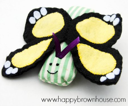Butterfly flip doll finger puppet