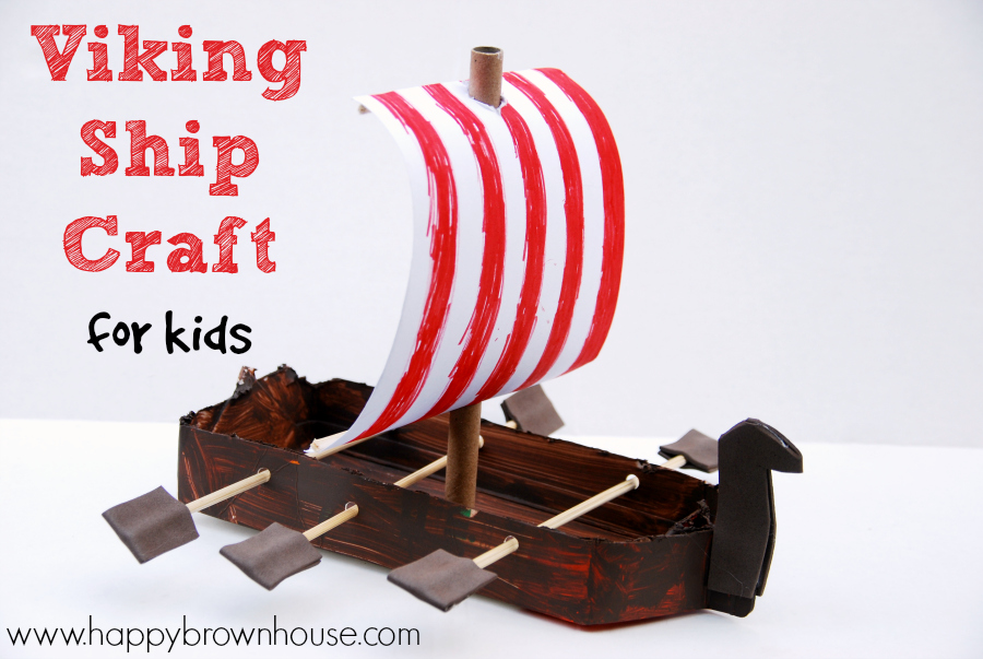 Viking Ship Craft for Kids: how to make a Viking Boat using recycled household items.