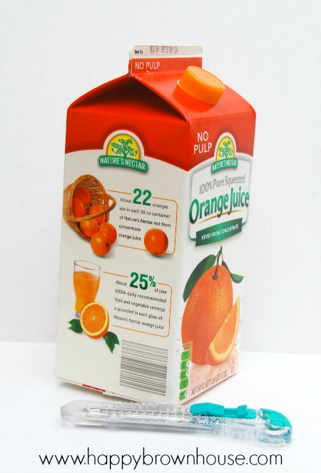 orange juice container - Happy Brown House
