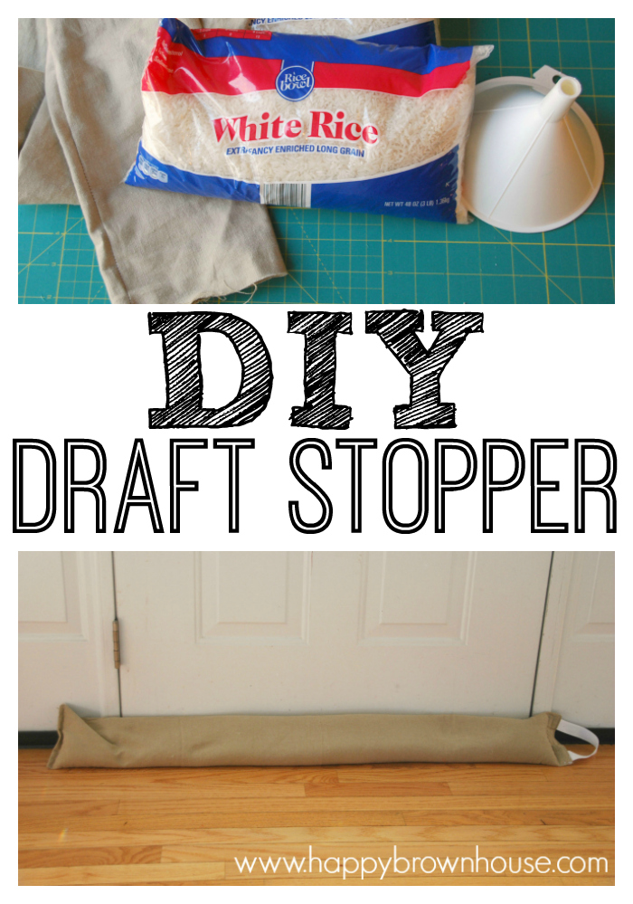 DIY Door Draft Stopper or Draft Snake to keep the chilly air from sneaking in the door cracks and helping your heating bill