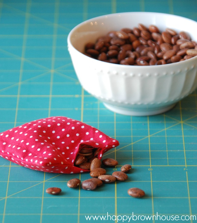 add dry beans to the bean bags