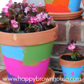 Kid-Painted Flower Pots | Happy Brown House