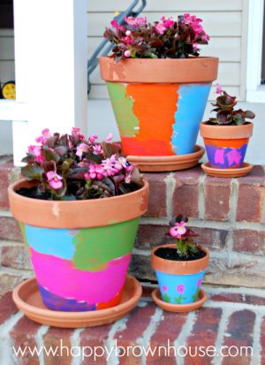 Kid-Painted Flower Pots | Happy Brown House