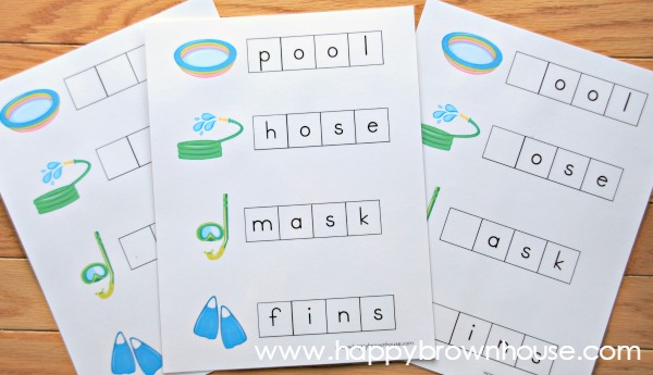 Each page of Letter Tile Spelling Mats have three versions--letter matching, beginning letters, and blank letter mats