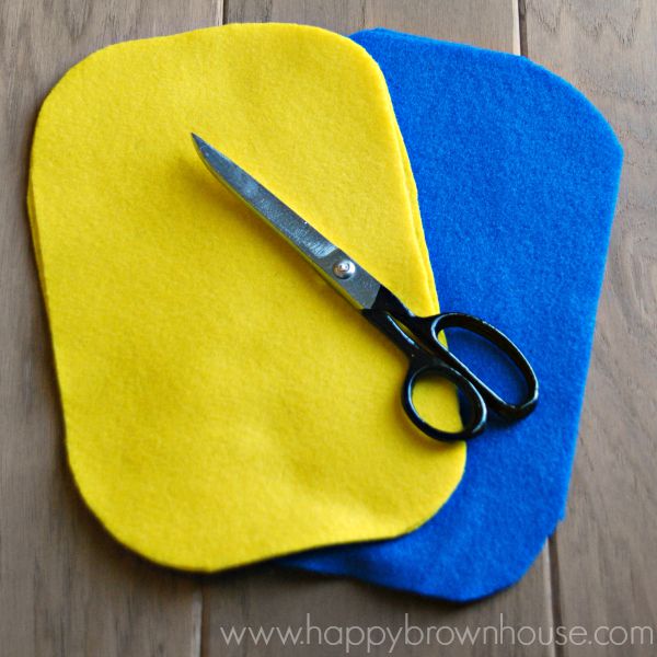 yellow and blue felt rounded