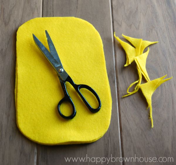 yellow felt rounded and cut