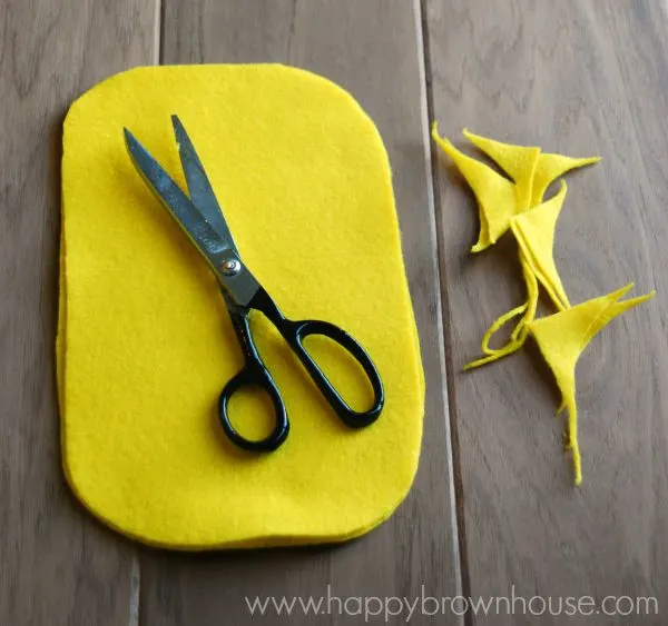yellow felt rounded and cut