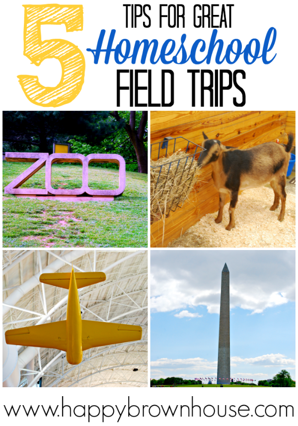 Collage of field trips, zoo sign, goat in a barn, yellow airplane, Washington Monument