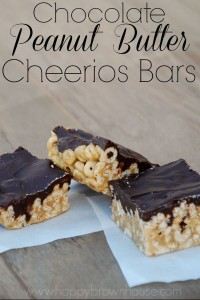 Chocolate Peanut Butter Cheerios™ Bars | Happy Brown House