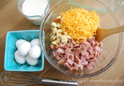 Have leftover holiday ham? This Ham, Egg, and Cheese Breakfast Casserole recipe is perfect for Christmas brunch. Make it the night before, and pop it in the oven while you open Christmas presents with the family.