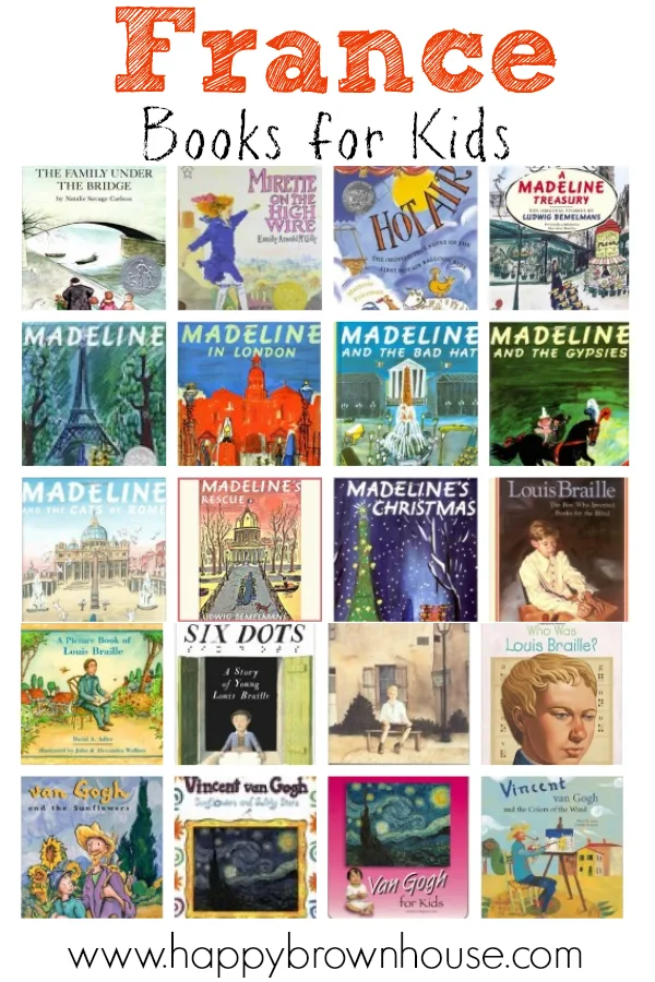 This list of France Books for Kids has the best of life in France, famous artists and people, and adorable picture books that beg to be read on the couch snuggled up together. Thisis perfect for a France unit study.