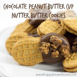 Chocolate Peanut Butter Cup Nutter Butter Cookies - Happy Brown House