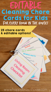 Editable Chore Cards for Kids - Happy Brown House