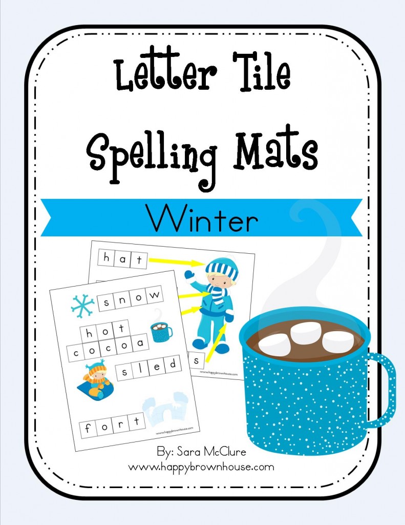 This Free Printable Letter Tile Page uses labeling skills to spell the winter clothing vocabulary words in this adorable Winter printable.