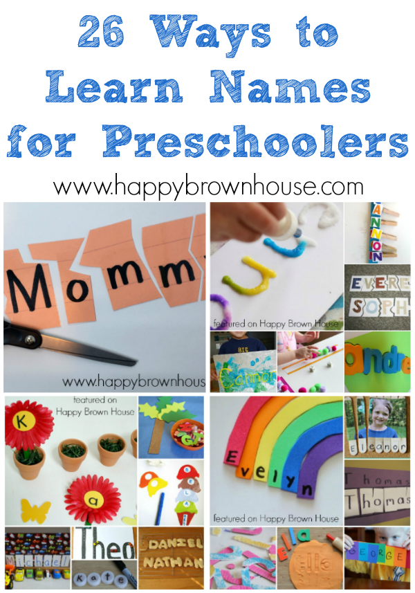 Does your preschool or kindergarten child need to learn or practice their name? Here are 26 Ways to Learn Names for Preschoolers