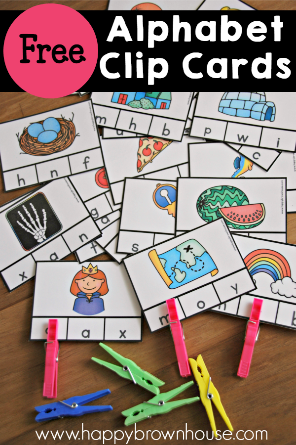 Alphabet Beginning Sounds Clip Cards | Happy Brown House