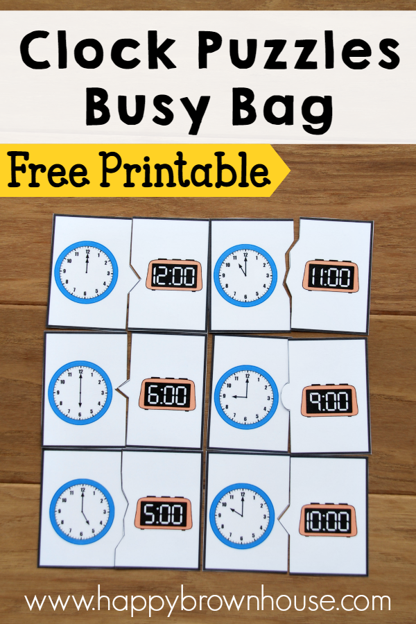 Clock Puzzles Busy Bag | Happy Brown House