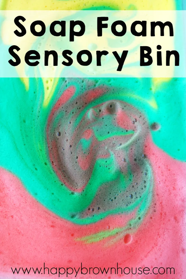 This Soap Foam Sensory Bin is a fun, hands-on sensory experience for toddlers and preschool age kids.