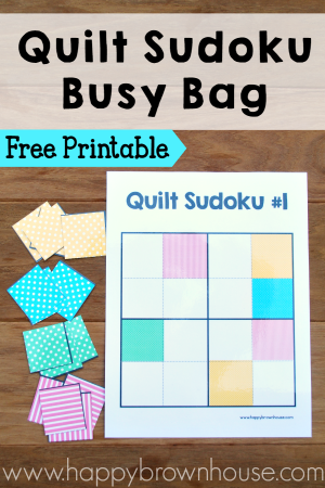 This free printable color sudoku game for kids is a great way to work on critical thinking skills. It makes an adorable mini quilt when finished.