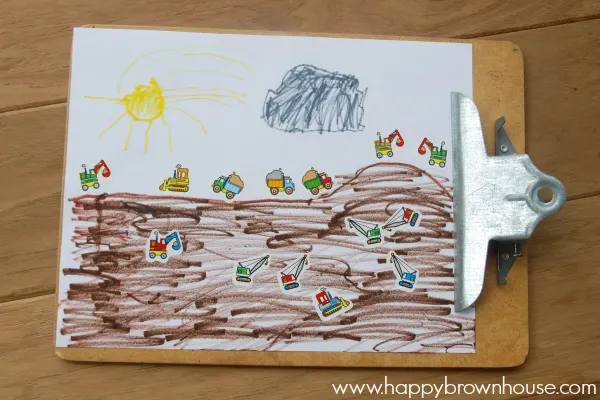 Sticker Story--give the kids stickers and drawing supplies to let them make an art project