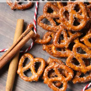 These Cinnamon Sugar Pretzels are so easy to make! Perfect for a quick treat or to make for a neighbor gift for Christmas.