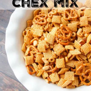 This Crockpot Chex Mix Recipe is the perfect mixture of salty and sweet. Easy to make for a chex mix snack or for a party or an special neighbor gift.