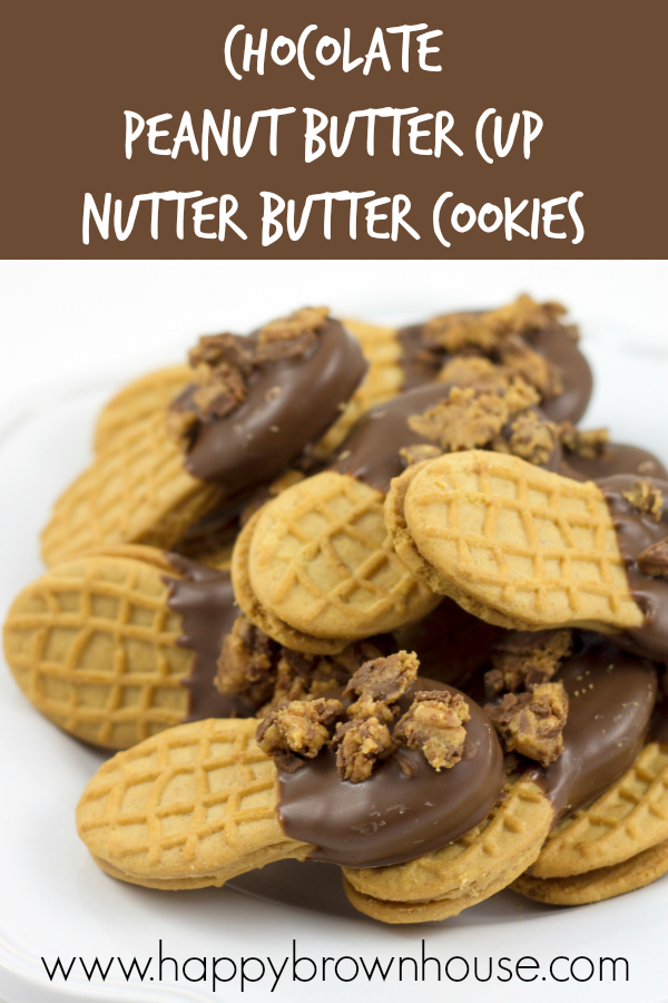 These Chocolate Peanut Butter Cup Nutter Butter Cookies are the perfect quick and easy dessert or snack. Perfect to take to a party or give as gifts...or just to hide in your closet and eat.