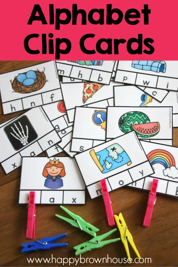 These free printable Alphabet Beginning Sounds Clip cards are perfect ...