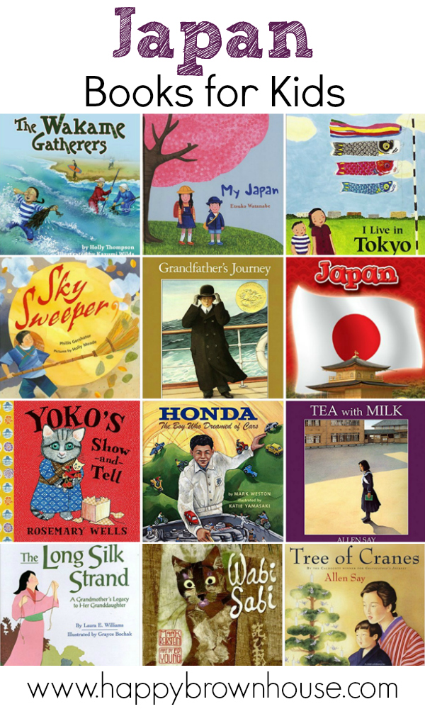 collage of Japan books for kids