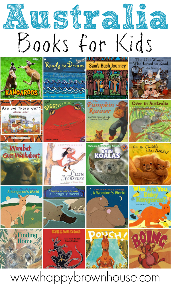 This book list of Australia Books for Kids is a perfect list for an Australia unit study. Perfect for reading about the Australian outback, kangaroos, and koalas, too!