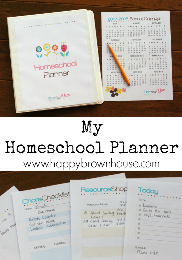 close up of homeschool planner and planning sheets