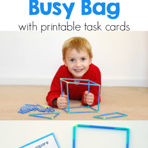 This Straw and Pipe Cleaner Busy Bag is a simple and easy busy bag for kids. This busy bag is a perfect STEM activity for little engineers. Includes printable task cards. #STEM #kids #kidsactivities