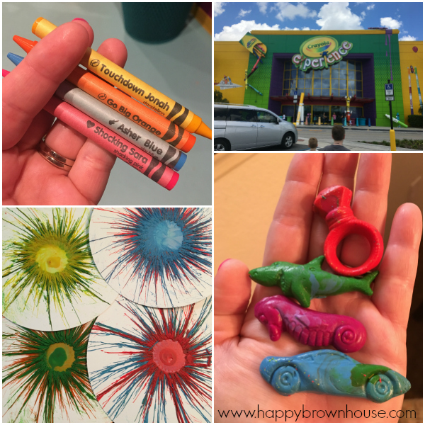 The Crayola Experience in Orlando, Florida is a fun place to go. While there, you can name your own crayon, make melted crayon spin art, and melt & mold crayons into shapes. It's a great way to spend an afternoon.