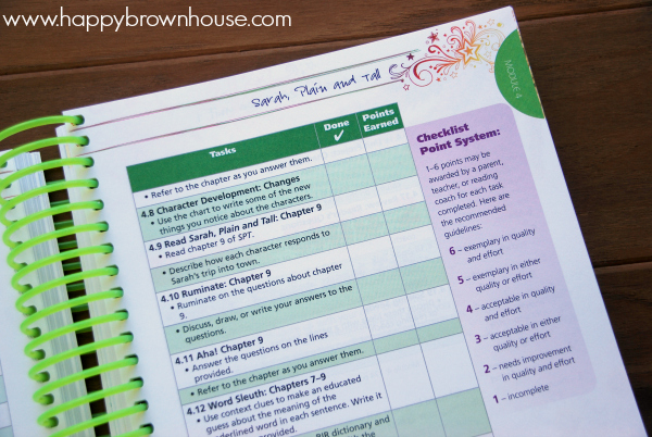 Readers in Residence homeschool reading curriculum from Apologia has checklists and rubrics to help kids know what is expected of their work.