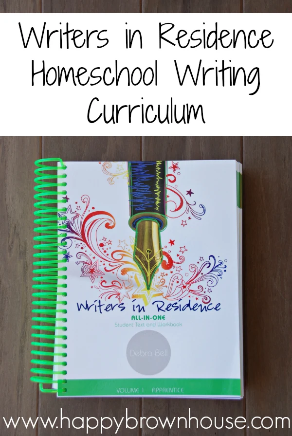 close up of Writers in Residence homeschool writing curriculum spiral workbook