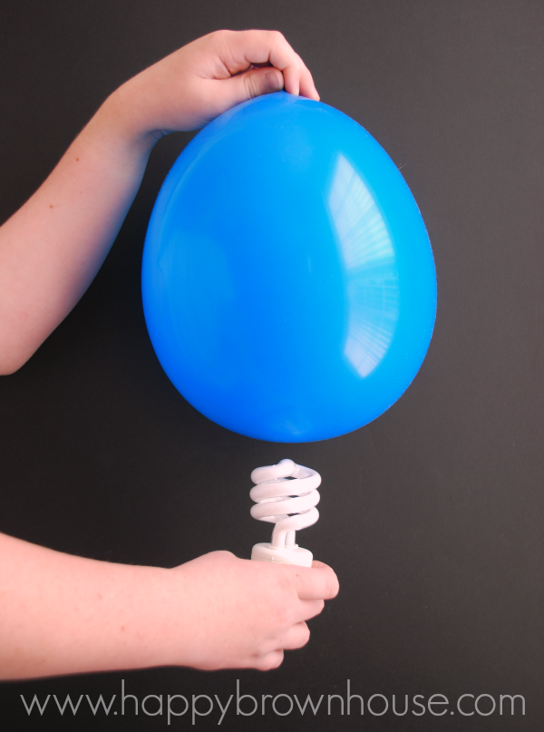 Make a light bulb glow with a balloon! Perfect balloon science experiment for kids