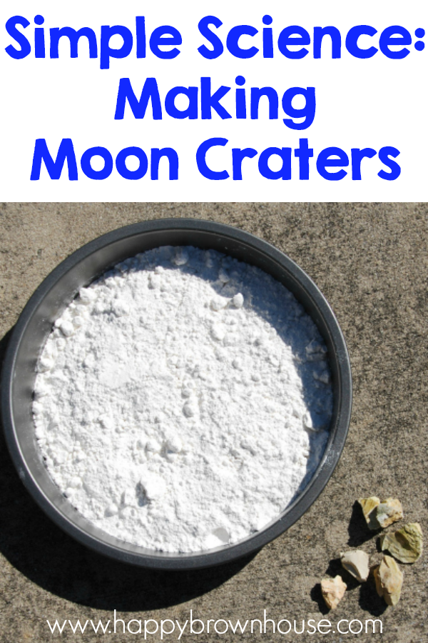 Simple moon crater science experiment to show how moon craters are made. Perfect for a moon unit study for kids.