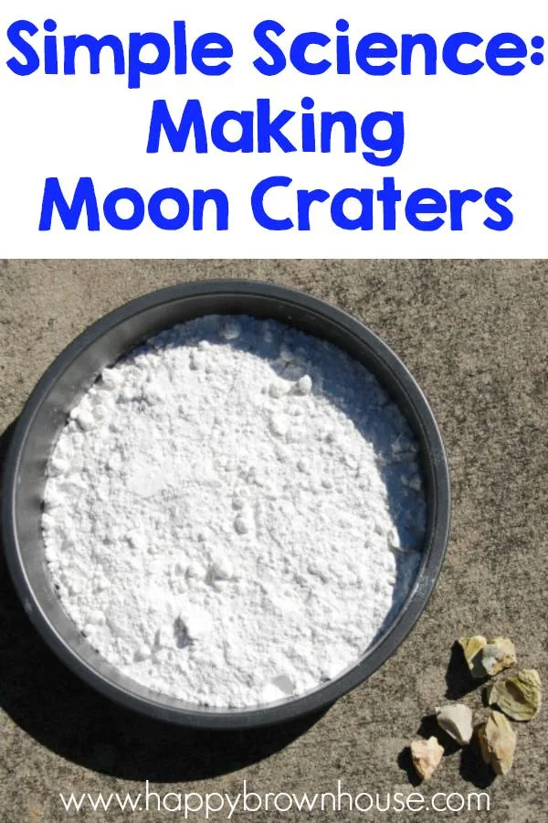 Simple science experiment to show how moon craters are made. Perfect for a moon unit study for kids.