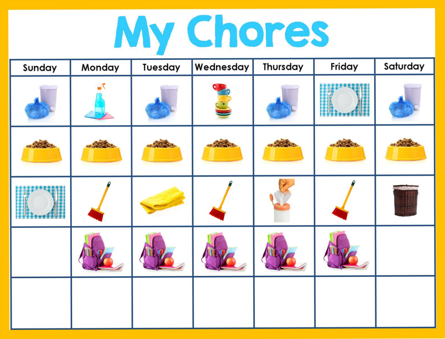 Canva Chore Chart Editable Chore Chart Cute Chore Chart Printable Chore 