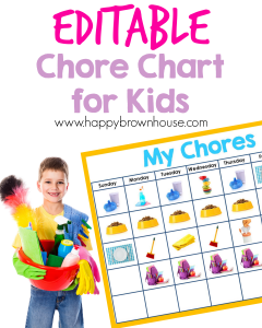 Editable Chore Chart for Kids - Happy Brown House