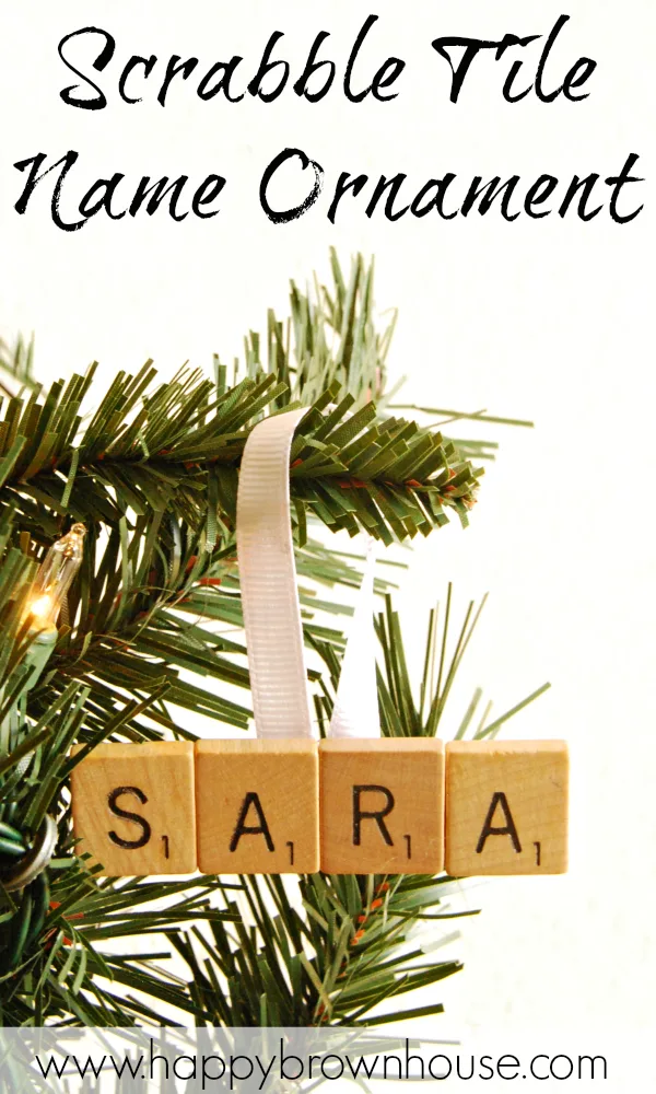 Let the kids help make this Scrabble Tile Name Ornament. Perfect kid-made ornament for preschoolers learning how to spell their name.