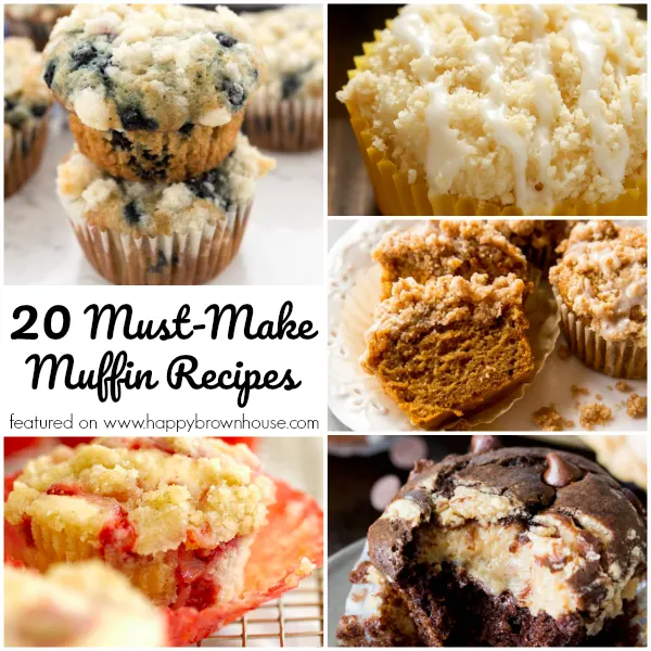 Mix up your breakfast routine with these 20 Must-Make Muffin Recipes. You've gotta try these fantastically flavorful muffins! Blueberry, Cinnamon, and Lemon...oh my! #breakfast #muffins #yum #recipe #food