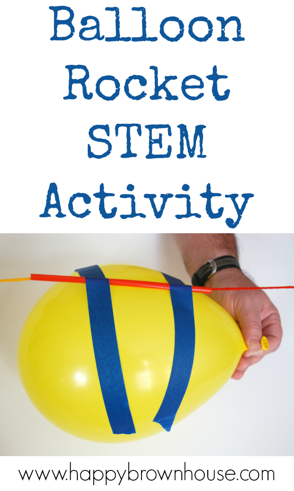 Watch this balloon rocket zoom across the room in this balloon science experiment. This is a great stem activity for kids that will leave them asking to do it again. #science #STEM #kids
