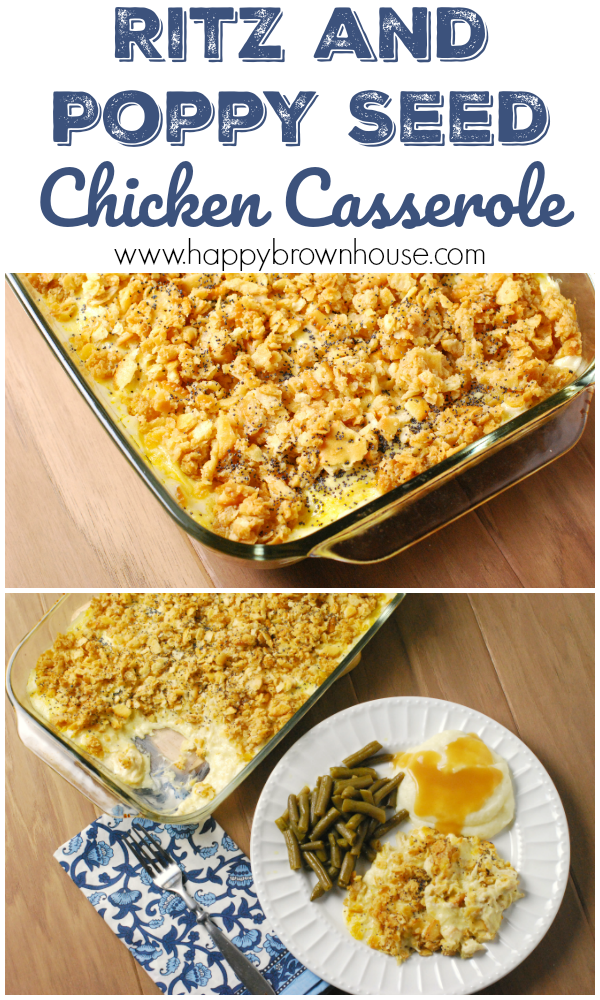 This Ritz Poppy Seed Chicken Casserole is a southern staple. This chicken casserole topped with Ritz crackers and poppy seeds won't disappoint your taste buds. This recipe is so easy your kids could make it! Learn how to prep the chicken ahead of time to save time in the kitchen. #recipe #chicken #casserole #recipeoftheday