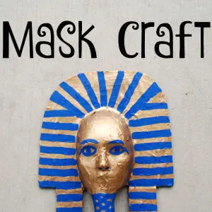Make a King Tut Mask craft while studying Ancient Egypt. Fun hands-on project for kids! #egypt #craft #kids #homeschool