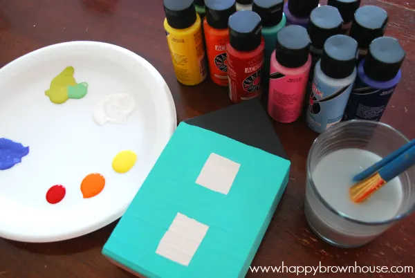 Painting details with acrylic craft paint 