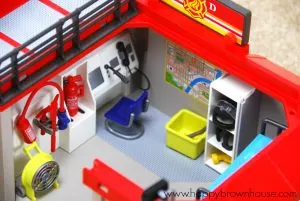 Playmobil take store along fire station